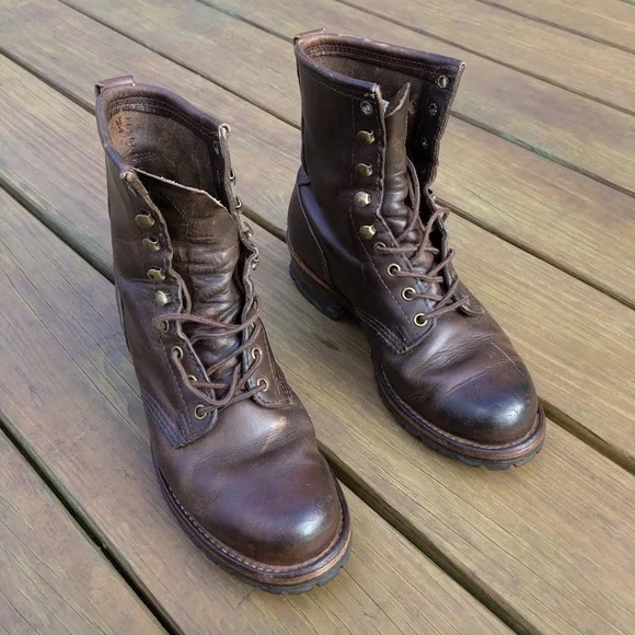 Frye Brown Lace Up Boots with High Ankle Support - Picture 4 of 8